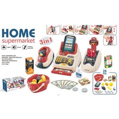 Детский игрушечный кассовый аппарат 668-92 сканер, терминал, звук, свет, продукты, корзина, бат 43-21-17