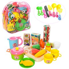 Детская посудка 9953 набор кухонных принадлежностей, продукты, в рюкзаке