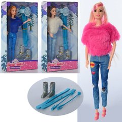Кукла E018 29 см, шарнирная, лыжница