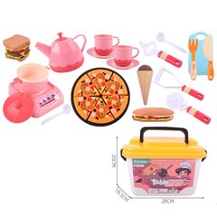 Детские игрушечные продукти 777-1B кухонні прилади, кастрюля, чашки, чайник, плита, в чемодані