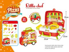 Детская игрушечная кухня 922-84 фастфуд, 21предм, в чемодане33-22-30см, складыв.в машинку, в карт.обер