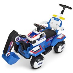 Детский электромобиль Трактор, сине-белый (4321LR-4-1)