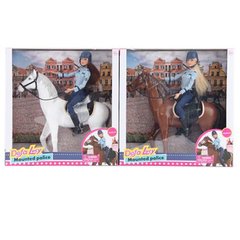 Кукла DEFA 8469 шарнирная, 29 см, полиция, лошадь