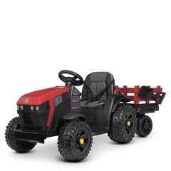 Детский электромобиль Трактор, с прицепом, красный (4463EBLR-3)