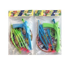 Детский игрушечный арбалет 339-1 16см, стріли-присоски 3шт, мішень, 2 цвета
