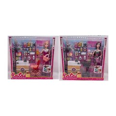 Кукла YT009-3-4 шарнирная, 29 см, магазин, тележка, продукты