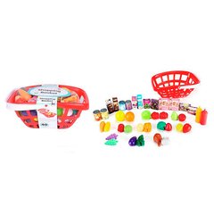 Детские игрушечные продукти XG1-13 фрукти, овоці, консерви, сік, корзина, в карт.обгортці
