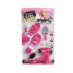 Дитячий іграшковий набір перукаря 346-5B туфлі, фен, гребінець, дзеркало, окуляри